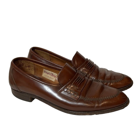 Vintage Lloyd‎ & Haig Burgundy Leather Loafers Men's Size 9